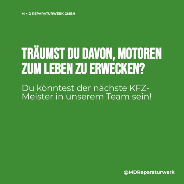 🔧 KFZ-PROFIS GESUCHT! 🔧

Unser Team wächst und wir suchen Verstärkung:
- KFZ-Meister (m/w/d)
- Mechatroniker (m/w/d)

Wenn Öl in deinen Adern fließt und du mit Leidenschaft an Motoren arbeitest, dann bist du bei uns genau richtig!

Werde Teil unserer Werkstattfamilie in Bad Vilbel - wo Professionalität und familiäres Arbeitsklima zusammenkommen.

Melde dich jetzt: 06101 9891878 oder info@das-reparaturwerk.de

#Stellenangebot #KFZMechatroniker #BadVilbel