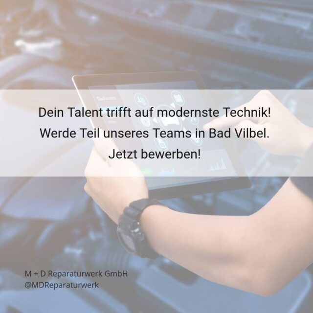 Dein Herz schlägt diagnostisch? Wir suchen genau DICH! ⚡

Als Mechatroniker/in in unserem Team verbindest du Leidenschaft für Technik mit handwerklichem Geschick. Bei uns erwartet dich ein familiäres Umfeld mit über 12 Jahren Erfahrung in Bad Vilbel.

Was wir bieten:
- Regelmäßige Fortbildungen
- Modernste Technik
- Verlässliches Team

Bewirb dich jetzt: info@das-reparaturwerk.de oder ruf an: 06101 9891878

#Jobsuche #Mechatroniker #BadVilbel