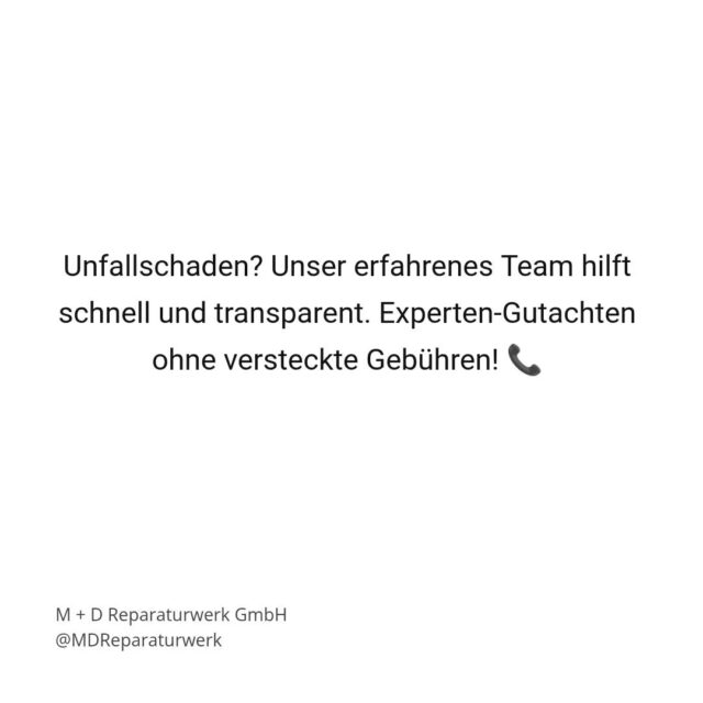 Unfallschaden? Unser Team aus erfahrenen Gutachtern steht für Sie bereit. Bei uns erhalten Sie professionelle, unabhängige Gutachten - schnell, zuverlässig und transparent. Keine versteckten Kosten, sondern klare Expertise, die Ihnen bei der Schadensregulierung hilft.

Vereinbaren Sie einen Termin: 06101 9891878

#Fahrzeuggutachten #Unfallabwicklung #BadVilbel