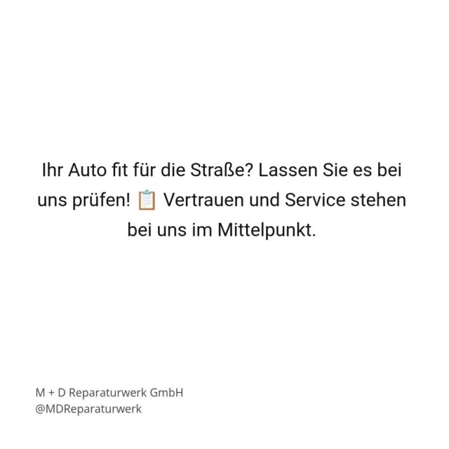 Zeit für die Plakette? Bei uns sind Sie für HU und AU in besten Händen! 🚗

Wir sorgen mit modernster Prüftechnik und jahrelanger Erfahrung dafür, dass Ihr Fahrzeug alle gesetzlichen Sicherheits- und Umweltstandards erfüllt. Kein Stress, keine Überraschungen.

Vereinbaren Sie einen Termin unter 06101-9891878.

#Hauptuntersuchung #Abgasuntersuchung #BadVilbel #Fahrzeugsicherheit